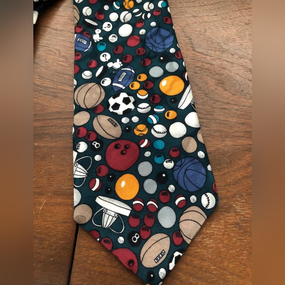 ANDY DONATO* vintage "Real Balls" necktie 58" end to end.
